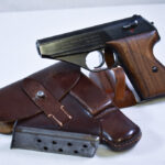 SOLD MAUSER HSc PISTOL, 1942 MILITARY FINISH WAFFENAMTED, MINT FULL RIG!