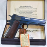 SOLD, OUTSTANDING US WW2 COLT SERVICE MODEL ACE .22LR PISTOL, SHIPPED 1/10/1942, WB CARTOUCHED, NEW IN BOX!