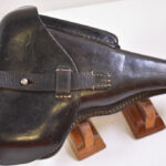 SOLD ULTRA RARE 1944 A. FISHER MARKED POLICE EAGLE/B P.38 HARDSHELL HOLSTER