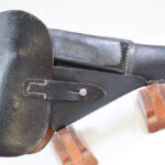 SOLD GERMAN WWII  cxb 4 CODED BLACK PEBBLEGRAIN LEATHER SOFTSHELL P.38 HOLSTER, MINT CRISP!