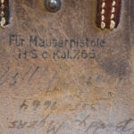 SOLD VERY RARE LUFTWAFFE ISSUE DROPPING HOLSTER FOR THE MAUSER HSc PISTOL, CDC 43 CODED