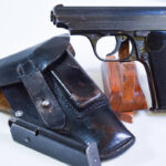 SOLD  1942 SS OR SS POLICE ISSUE SAUER 38H PISTOL, POLICE EAGLE/C WITH 2 SPINE MATCHING NUMBERED MAGS, MINT FULL RIG!