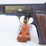 SOLD , EXCEPTIONAL NAZI OCCUPATION FN HIGH POWER PISTOL, FIXED SIGHT, "a" BLOCK MID 1943 PRODUCTION, MINT CRISP!