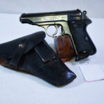 SOLD VERY SCARCE EARLY WALTHER PP PISTOL, PDM MARKED FOR THE NAZI ERA MUNICH POLICE, WITH HOLSTER, VERY SHARP!