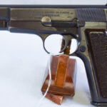 SOLD 1944 NAZI OCCUPATION FN HIGH POWER PISTOL, LATE "B" BLOCK, WITH LATE PLASTIC GRIPS, MINT!