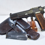 SOLD 1941 NAZI OCCUPATION FN TANGENT SIGHT HIGH POWER PISTOL, WaA140 PROOFED, FULL RIG WITH RARE ftc 1942 DATED HOLSTER, SHARP!