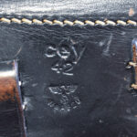 SOLD, WC19, MINT SCREAMER! cey 42 CODED (KARL BUDISCHOVSKY) BLACK HARDSHELL P.08 LUGER HOLSTER