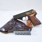 SOLD SCARCE 1940 MAUSER HSc PISTOL, TEST EAGLE LARGE 655 WAFFENAMT, WITH RARE GENSHOW 1940 HOLSTER, FULL RIG, SHARP!