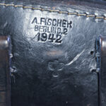 SOLD, SCARCE 1942 DATED POLICE EAGLE/B MARKED A. FISCHER, BERLIN, BLACK HARDSHELL LUGER HOLSTER, SHARP!