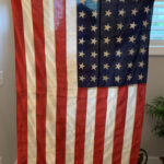 Beautiful U.S. 48 STARS & STRIPES LINEN FLAG - ORIGNAL WARTIME WWll