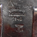 SOLD 1940 CARL ACKVA BLACK HARDSHELL LUGER HOLSTER, NICE