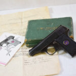 SOLD , SCARCE WALTHER MODEL 8 PISTOL, WITH VET BRINGBACK PAPERS, ORIGINAL BOX AND MANUAL TOO!
