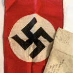 SOLD Veteran war trophy - NAZI 7x9 small flag, mailed back to U.S.A., May 1945