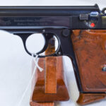 SOLD WALTHER PPK PISTOL, 1939 HIGH POLISH COMMERCIAL VARIANT,WITH FINGER REST MAG, MINT CRISP EXAMPLE!