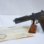 SOLD AUSTRO-HUNGARIAN WWI M-1912 STEYR HAHN PISTOL, 1917 DATED, NICE & WITH WWII CAPTURE PAPERS!
