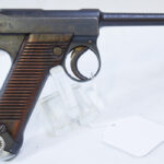 SOLD JAPANESE WWII EARLY 6.1 DATE (Jan, 1931) SMALL TRIGGERGUARD TYPE 14 NAMBU PISTOL WITH MATCHING MAG, COMBAT SALTY!