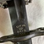 SOLD MINT ORIGINAL WWII M1905 M1 GARAND BAYONET, 1942 UNION FORK & HOE, RARE LONG 16 INCH BLADE
