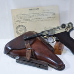 SOLD  VERY INTERESTING NAZI BERLIN POLICE MARKED LUGER RIG, 1 MATCHING MAG, WITH CAPTURE PAPERS TOO!