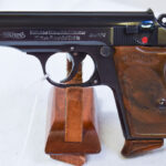 SOLD WALTHER PPK PISTOL, 1937 HIGH POLISH COMMERCIAL VARIANT,WITH FINGER REST MAG, MINT CRISP EXAMPLE!