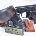 Sold EXCEPTIONALLY SCARCE CZECH MARS / SLAVIA 6.35mm PISTOL, 1939 CZECH POLICE MARKED FULL RIG!