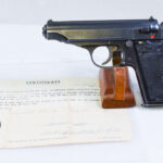 SOLD, ARMY WAC 1st LT HELEN C. LINDQUIST'S WAR TROPHY,  RARE VERY LATE WAR WALTHER PP PISTOL, NAZI POLICE EAGLE/F MARKED,. NICE!