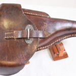 SOLD VERY RARE 1944 LUFTWAFFE CONTRACT POLISH MADE ndk CODED (ARBA, POLAND) TAN P.38 HARDSHELL HOLSTER, VERY SHARP!