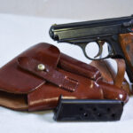 SOLD,  WALTHER PPK PISTOL, 1936 HIGH POLISH COMMERCIAL VARIANT, MINT CRISP FULL RIG WITH NICE AKAH HOLSTER!