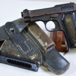 SOLD, BERETTA MODEL 1935 PISTOL, LATE 1944 "BLANK SLIDE" GERMAN ARMY ISSUE WITH “4UT” PROOF, FULL RIG, MINT CRISP!