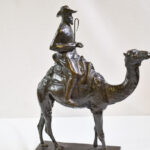 SOLD VERY SCARCE KARL MOBIUS (1876-1953) BRONZE OF A GERMAN SOUTHWEST AFRICA COLONIAL TROOPER, WWII VET TROPHY