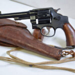 SOLD, US WWI SMITH & WESSON M-1917 .45 ACP SERVICE REVOLVER, 1917 PRODUCTION, WITH HOLSTER AND LANYARD!