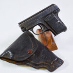 SOLD SCARCE GERMAN "GECO" MARKED FN 1905 VEST POCKET PISTOL & JAPANESE HOLSTER, VERY SHARP!