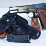 SOLD  1951 WEST GERMAN POLICE ISSUE FN HIGH POWER PISTOL, MINT FULL RIG! NOT IMPORT MARKED, WITH RARE DROPPING HOLSTER!