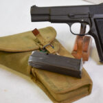SOLD WWII CANADIAN INGLIS MK1∗ BROWNING HIGH POWER PISTOL, EARLY 2T RANGE, MINT CRISP FULL RIG!