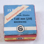 SOLD RARE BOX OF 25 GECO MADE 7.65 (.32 AUTO) EXCERZIERPATRONEN (DUMMY CARTRIDGES)