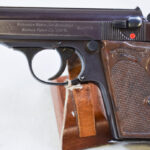 SOLD , WALTHER PPK PISTOL, 1943 WARTIME HIGH POLISH COMMERCIAL, RARE GRAY GRIPS, VERY SHARP!