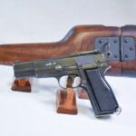 SOLD, IMPORTANT, RARE CHINESE MARKED, CANADIAN WW2 INGLIS MK1∗ BROWNING HIGH POWER PISTOL, TANGENT SIGHT & SLOTTED 3rd CHINESE CONTRACT, WITH STOCK, VERY SHARP!