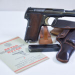 SOLD NAZI ISSUED ASTRA 300 PISTOL, OCT, 1942 SHIPMENT, MINT CRISP FULL RIG WITH RARE MANUAL TOO!
