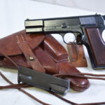 SOLD EXTREMELY RARE NON IMPORT 1946 DANISH CONTRACT FN HIGH POWER PISTOL, COMPLETE FULL RIG, MATCHING AND VERY SHARP!