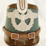 SOLD  RARE - BEAUTIFUL & ALL ORIGINAL MINT BROWN TOP - NAZI RURAL POLICE SHAKO HELMET