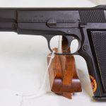 SOLD WWII CANADIAN INGLIS MK1∗ BROWNING HI POWER PISTOL, LATE 7T PRODUCTION STILL WITH DECAL! MINT SHARP!