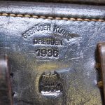 SOLD GERMAN WWII 1936 GEBRUDER KLINGE, DRESDEN MADE BLACK HARDSHELL LUGER HOLSTER, MINT CRISP!