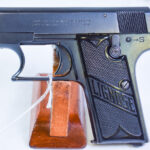 SOLD VERY RARE & EXCEPTIONAL LIGNOSE MODEL 3a "EINHAND" PISTOL, 6.35mm (25 AUTO), UNIQUE FINGER ACTIVATED SLIDE, MINT CRISP!
