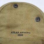 SOLD…RARE HARD TO FIND VERY EARLY KHAKI, 1943 DATED, ATLAS AWNING, M1A1 PARATROOPER JUMP BAG