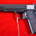 SOLD, EXCEPTIONAL, BLUED 1941 COLT MODEL 1911A1 US ARMY SERVICE PISTOL, RS INSPECTED, SHIPPED 4/30/1941, 100% ORIGINAL & MINT CRISP!