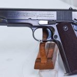 SOLD, EXCEPTIONAL, BLUED 1941 COLT MODEL 1911A1 US ARMY SERVICE PISTOL, RS INSPECTED, SHIPPED 4/30/1941, 100% ORIGINAL & MINT CRISP!