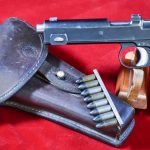 SOLD SCARCE, STEYR HAHN MODEL 1912 PISTOL, NAZI POLICE “EAGLE/L”, 9m/m PARABELLUM, FULL RIG WITH RARELY SEEN HOLSTER, VERY SHARP!