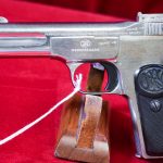 SOLD  VERY RARE & WELL DOCUMENTED FN MODEL 1900 PISTOL WITH DELUXE FACTORY NICKEL FINISH, WITH FN FACTORY LETTER, SHIPPED TO GECO IN GERMANY 1908, MINT CRISP!
