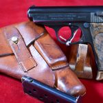 SOLD OKTOBERFEST SALE! WALTHER PPK PISTOL,1936 HIGH POLISH COMMERCIAL VARIANT, MINT CRISP FULL RIG WITH NICE AKAH HOLSTER!