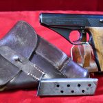SOLD EXCEPTIONAL & STUNNING MAUSER HSc PISTOL,1942 GERMAN ARMY ISSUE E/135, HIGH GRADE COMMERCIAL FINISH, MINT CRISP FULL RIG WITH JHG42 HOLSTER TOO!