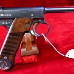 SOLD, SCARCE EARLY LARGE TRIGGER GUARD 16.7 DATE (Jul, 1941) TYPE 14 NAGOYA NAMBU PISTOL, 1 MATCHING MAG, MINT CRISP!